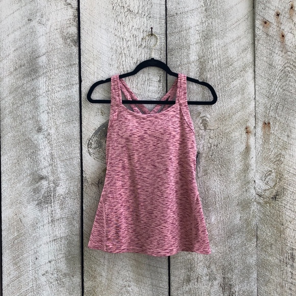 Lucy | pink crisscrossed back workout tank top - Picture 1 of 5